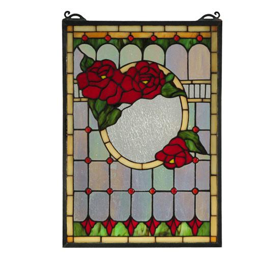 14"W X 20"H Morgan Rose Stained Glass Window