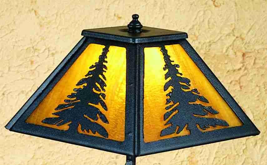 15" High Tall Pines Mini Lamp
