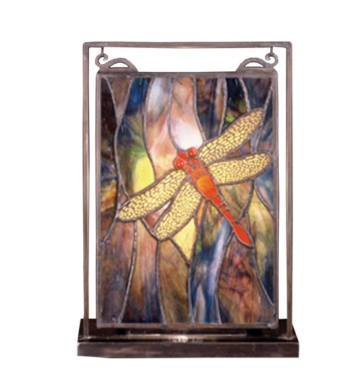9.5"W X 10.5"H Dragonfly Lighted Mini Tabletop Window