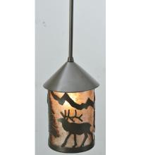 Meyda Blue 108464 - 6" Wide Lone Elk Lantern Mini Pendant