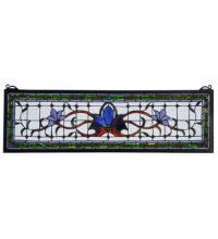 Meyda Blue 119445 - 33"W X 10"H Fairytale Transom Stained Glass Window