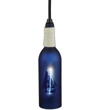 Meyda Blue 124412 - 3"W Coastal Collection Sailboat Wine Bottle Mini Pendant