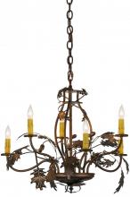 Meyda Blue 158572 - 28"W Oak Leaf & Acorn 6 LT Chandelier