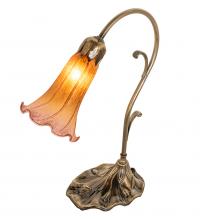 Meyda Blue 17106 - 15" High Amber/Purple Tiffany Pond Lily Accent Lamp