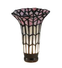 Meyda Blue 17624 - 4" Wide X 6" High Stained Glass Pond Lily Pink and White Shade