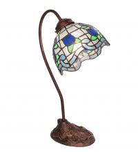 Meyda Blue 247918 - 18" High Roseborder Desk Lamp