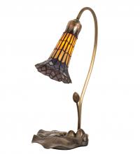 Meyda Blue 251552 - 16" High Stained Glass Pond Lily Accent Lamp