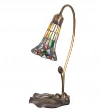 Meyda Blue 251572 - 16" High Stained Glass Pond Lily Accent Lamp
