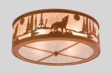 Meyda Blue 26987 - 22" Wide Wolf on the Loose Flush Mount