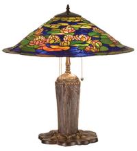 Meyda Blue 32300 - 25"H Tiffany Pond Lily Table Lamp