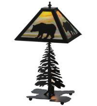 Meyda Blue 32552 - 21.5" High Lone Bear W/Lighted Base Table Lamp