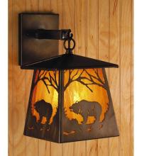 Meyda Blue 81343 - 7.5"W Grizzly Bear at Dawn Hanging Wall Sconce