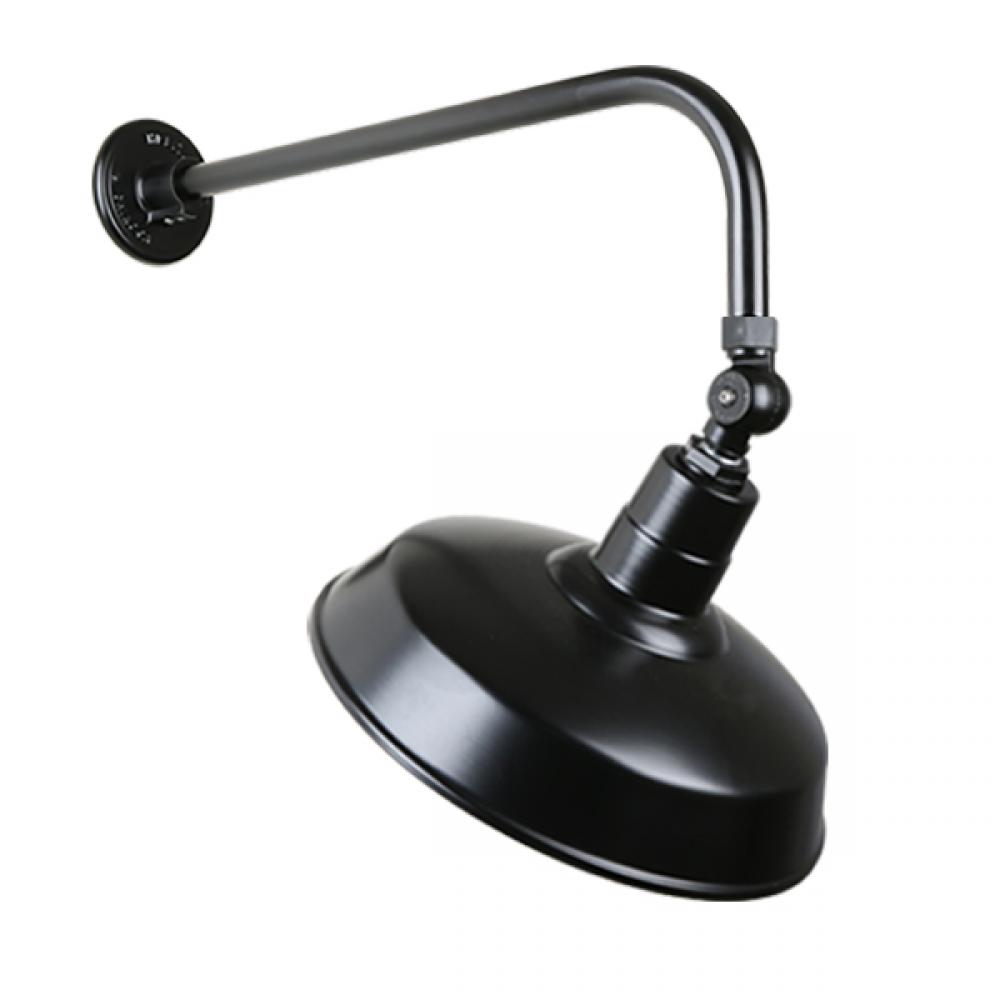 16" Gooseneck Light Warehouse Shade, QSNB-13 Arm, Swivel Knuckle Accessory