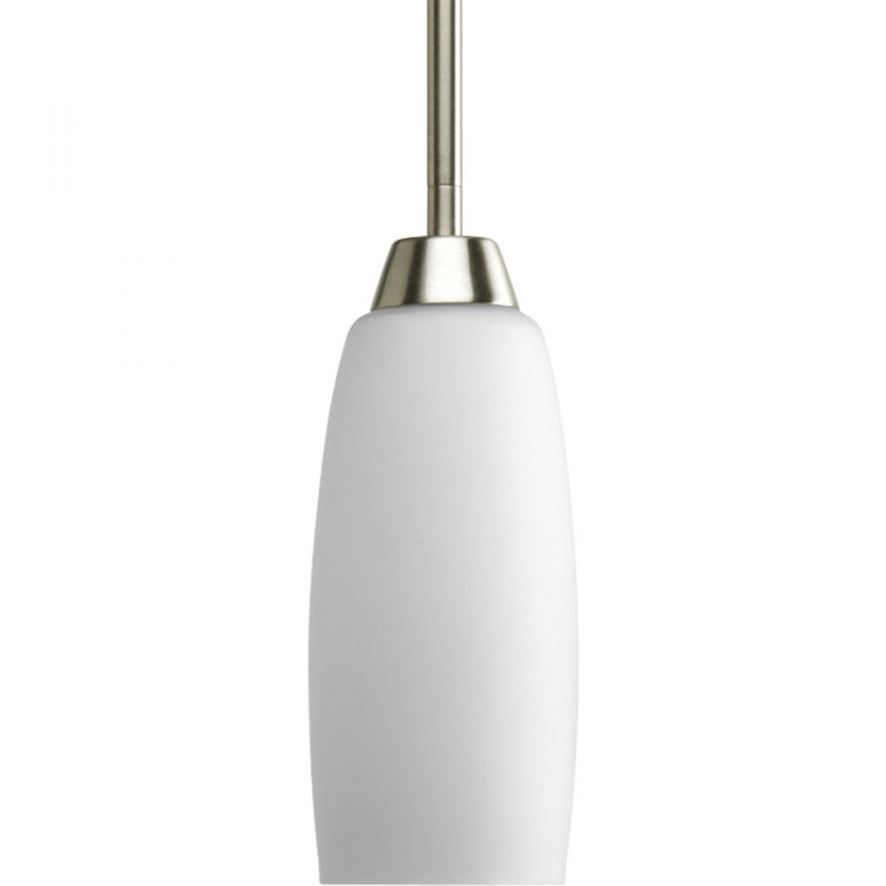 Wisten Collection One-Light Brushed Nickel Etched Glass Modern Mini-Pendant Light