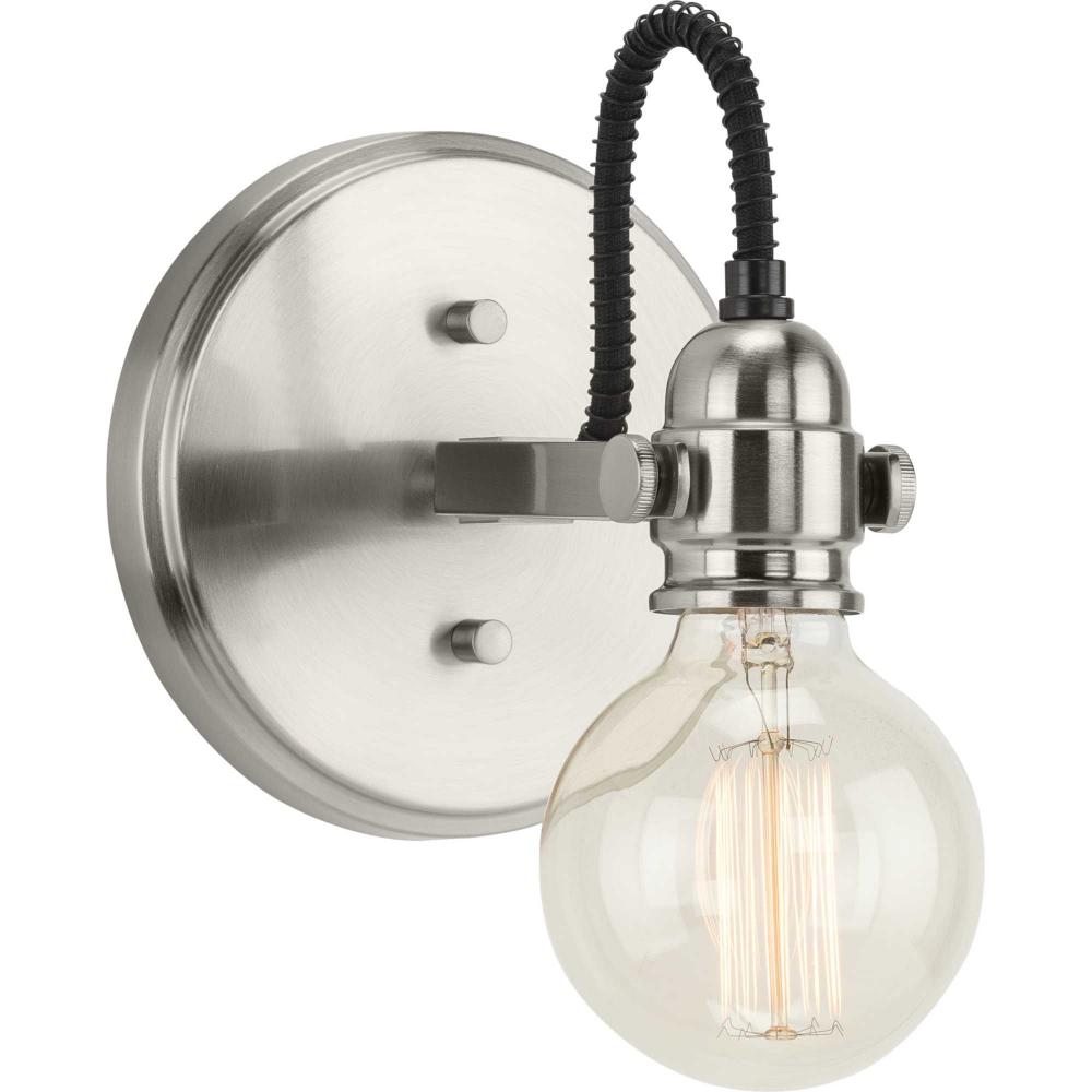 Axle Collection One-Light Brushed Nickel Vintage Style Bath Vanity Wall Light