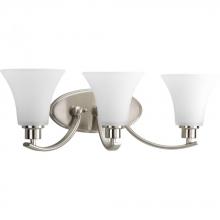 Progress P2002-09 - Joy Collection Three-Light Brushed Nickel Etched Glass Traditional Bath Vanity Light