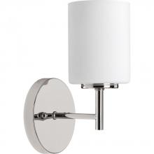 Progress P2131-104 - Replay Collection One-Light Polished Nickel Etched White Glass Glass Modern Bath Vanity Light