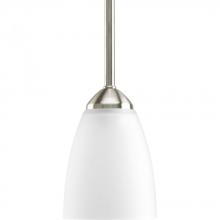 Progress P5113-09 - Gather Collection One-Light Brushed Nickel Etched Glass Traditional Mini-Pendant Light