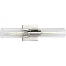 Progress P300300-009 - Clarion Collection Two-Light Brushed Nickel and Clear Glass Modern Style Bath Vanity Wall Light