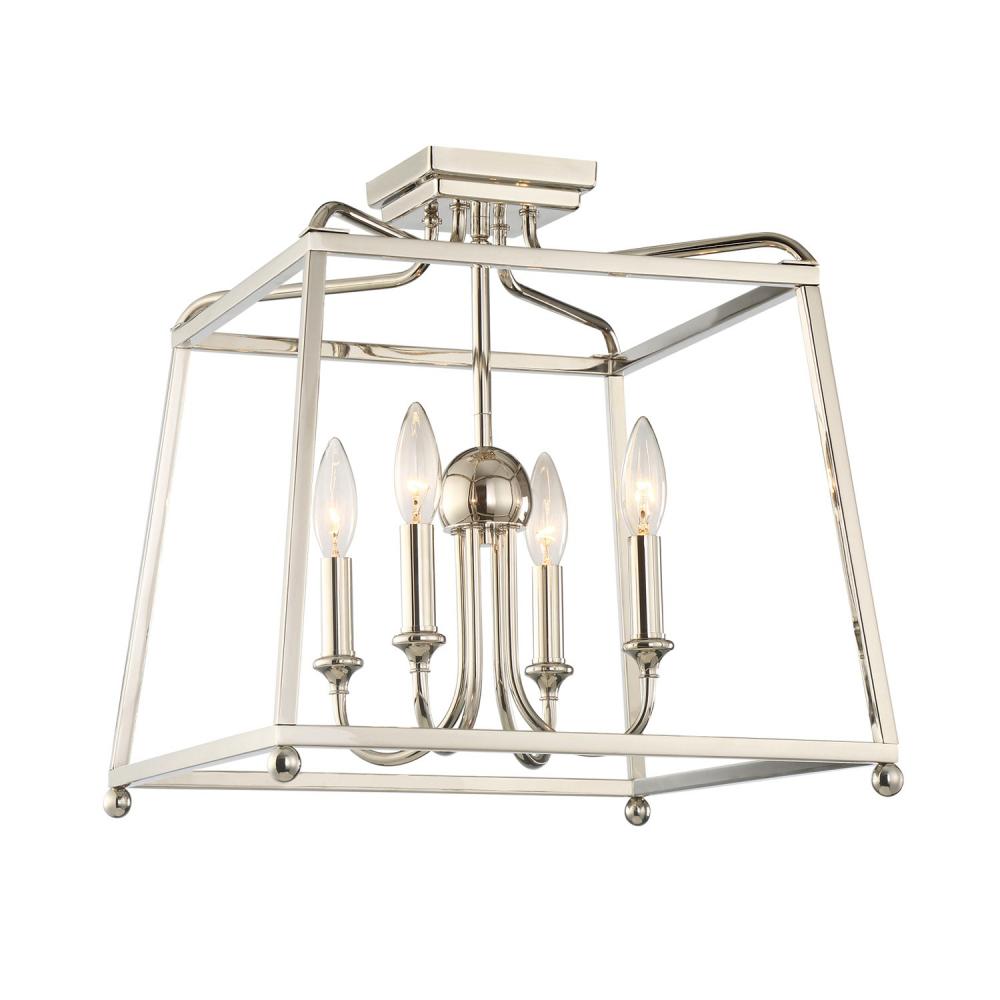 Libby Langdon for Crystorama Sylvan 4 Light Polished Nickel Semi Flush Mount