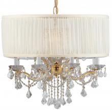 Crystorama 4489-GD-SAW-CL-S - Brentwood 12 Light Swarovski Strass Crystal Smooth Shade Gold Chandelier