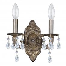 Crystorama 5022-VB-CL-S - Paris Market 2 Light Swarovski Strass Crystal Venetian Bronze Sconce