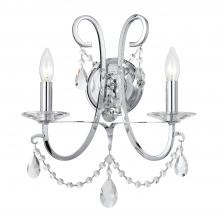 Crystorama 6822-CH-CL-SAQ - Othello 2 Light Spectra Crystal Polished Chrome Sconce