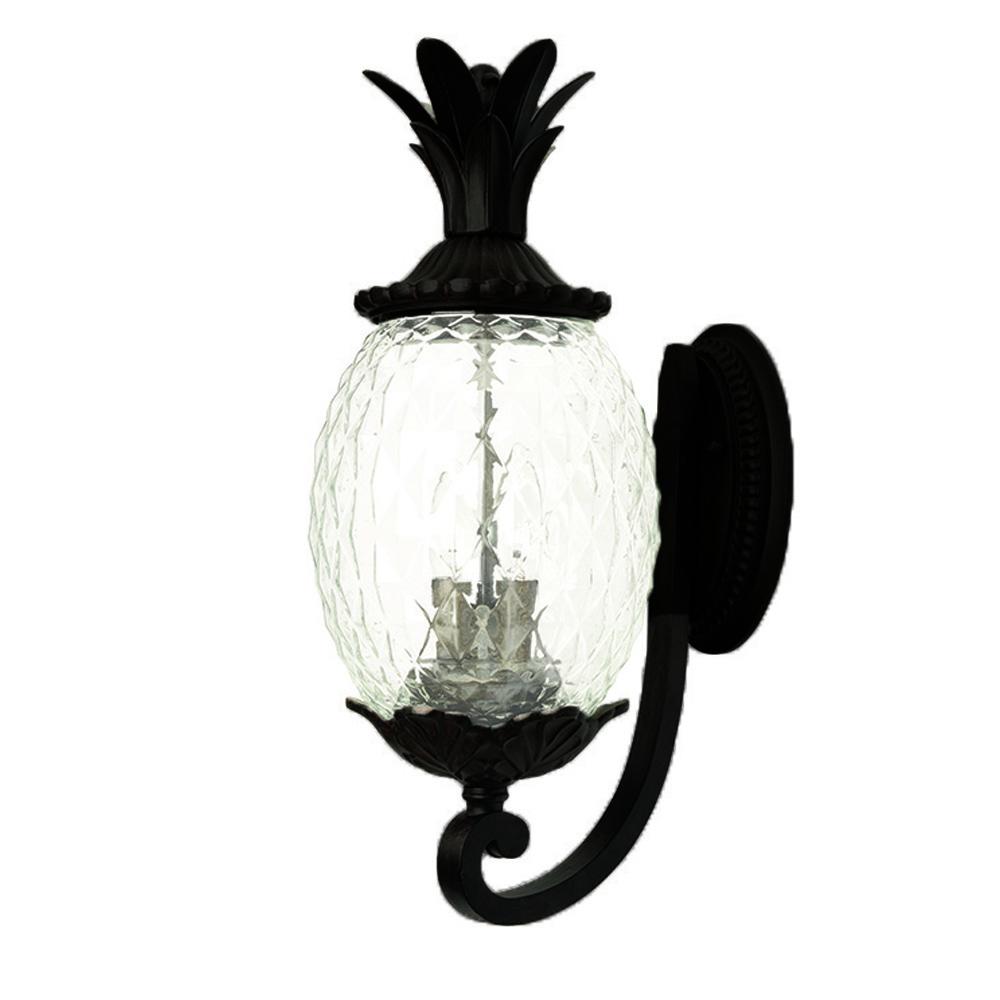 Lanai Collection Wall-Mount 2-Light Outdoor Matte Black Light Fixture