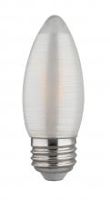Satco Products Inc. S22703 - 2 Watt C11 LED; Satin Spun; Clear; Medium base; 2700K; 120 Lumens; 120 Volt; Carded