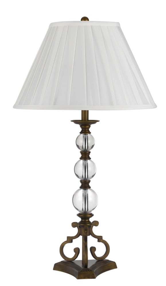 150W 3 way Carmel crystal/metal table lamp