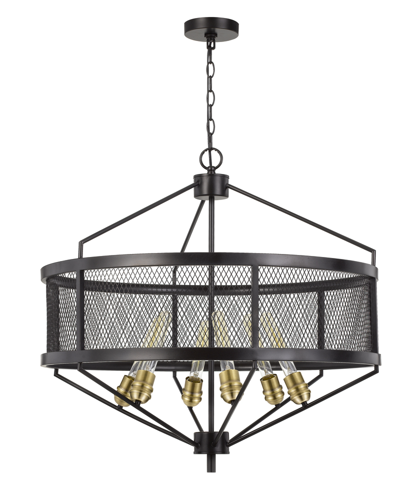 60W X 6 Halle Metal Chandelier (Edison Bulbs Are Not included)