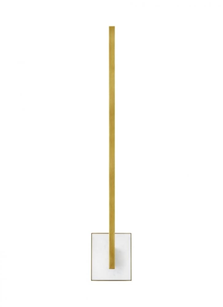 The Klee 30-inch Damp Rated 1-Light Integrated Dimmable LED Wall Sconce in Natural Brass