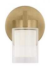 Visual Comfort & Co. Modern Collection KWWS19927NB - The Esfera Small Damp Rated 1-Light Integrated Dimmable LED Wall Sconce in Natural Brass
