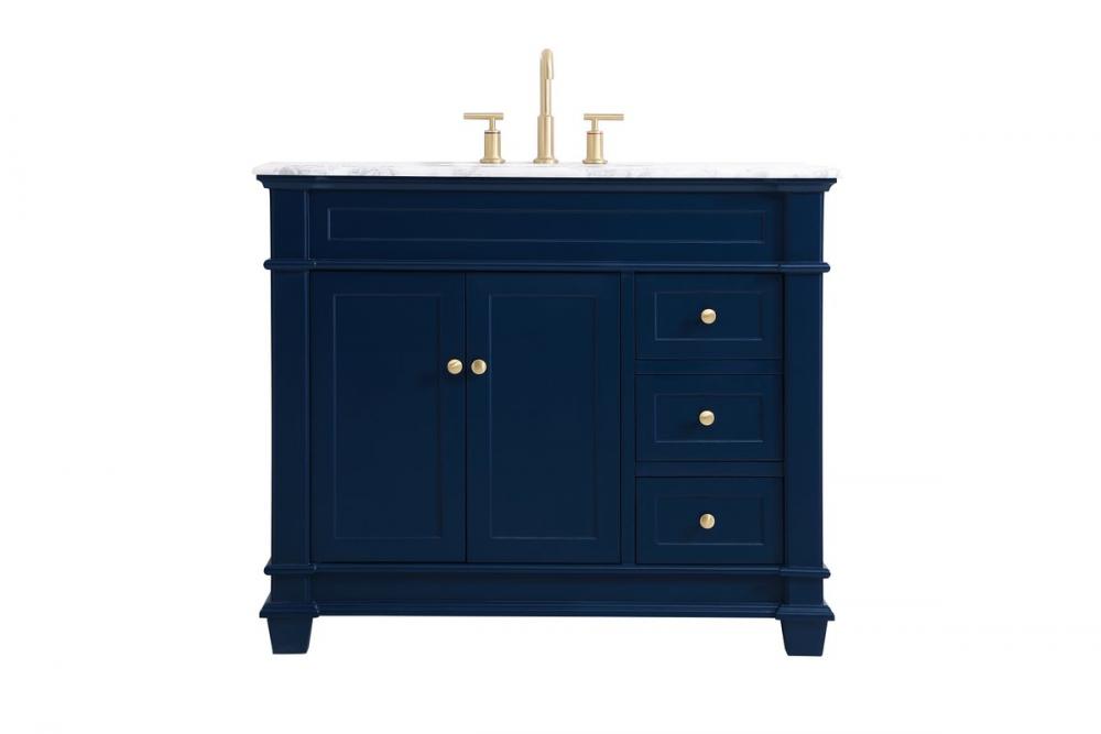 42 Inch Single Bathroom Vanity Set in Blue