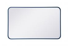 Elegant MR802236BL - Soft Corner Metal Rectangular Mirror 22x36 Inch in Blue