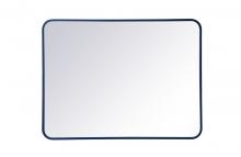 Elegant MR802736BL - Soft Corner Metal Rectangular Mirror 27x36 Inch in Blue