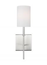 Visual Comfort & Co. Studio Collection 4109301EN-962 - Foxdale transitional 1-light LED indoor dimmable bath sconce in brushed nickel silver finish with wh