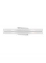 Visual Comfort & Co. Studio Collection 4554302EN3-05 - Dex contemporary 2-light LED indoor dimmable medium bath vanity wall sconce in chrome finish with sa