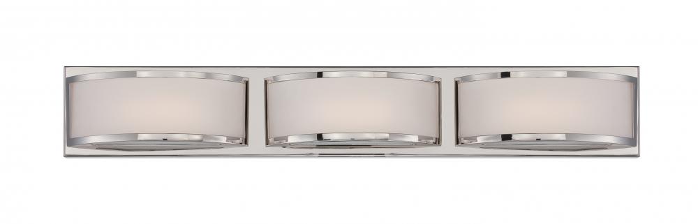 Mercer - (3) LED Wall Sconce with Frosted Glass - Polished Nickel Finish