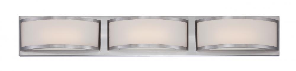 Mercer - (3) LED Wall Sconce with Frosted Glass - Brushed Nickel Finish