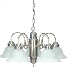 Nuvo 60/1290 - 5 Light - Chandelier with Alabaster Glass - Brushed Nickel Finish