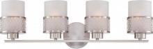 Nuvo 60/4684 - Fusion - 4 Light Vanity with Frosted Glass - Brushed Nickel Finish