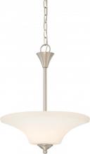 Nuvo 60/6207 - Fawn - 2 Light Pendant with Satin White Glass - Brushed Nickel Finish