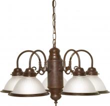 Nuvo SF76/694 - 5 Light - Chandelier with Frosted Ribbed Glass - Old Bronze Finish